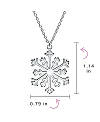 Bling Jewelry Holiday Party Frozen Winter Snowflake Pendant Necklace For Women For Sterling Silver With Chain