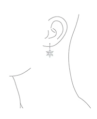 Holiday Party Christmas White Simulated Pearl Snowflake Necklace Pendant Dangling Earrings Jewelry Set For Women