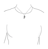 Bling Jewelry 2 Pcs Bff Split Heart Puzzle Pendant Necklace in Sterling Silver