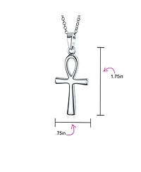 Bling Jewelry Key To Life Egyptian Ankh Cross Pendant Necklace Sterling Silver