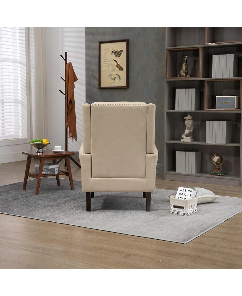 Simplie Fun Wood Frame Armchair, Modern Accent Chair Lounge Chair For Living Room