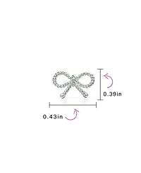 Bling Jewelry Simple Dainty Thin Twist Rope Cable Ribbon Bow Stud Earrings Rose Gold Plated .925 Sterling Silver