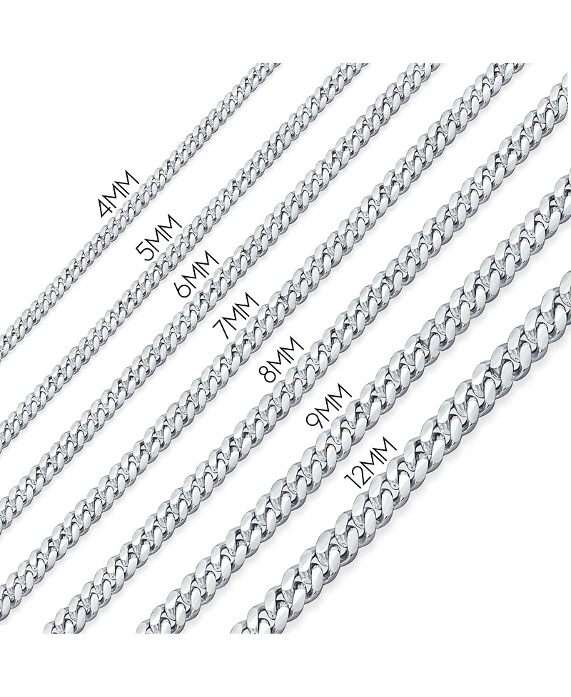 Bling Jewelry Heavy Duty Biker Jewelry Curb Wheat Link Foxtail Solid Chain Necklace Men Stainless Steel 5MM 30 Inch
