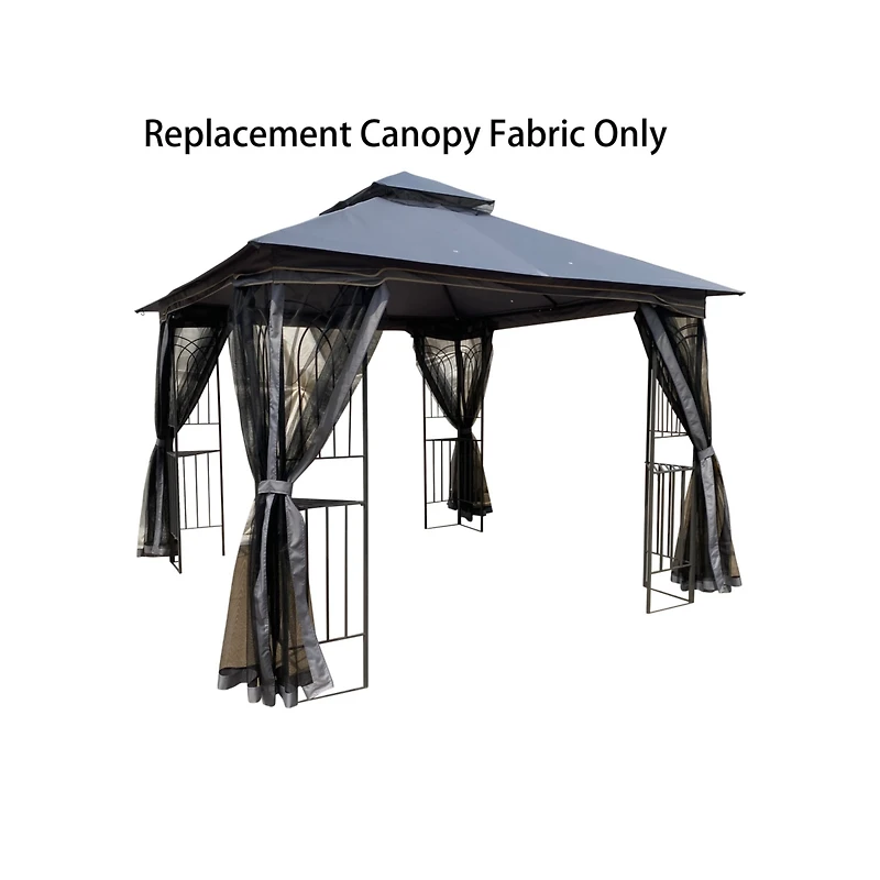 Streamdale 10x10 Ft Patio Double Roof Gazebo Replacement Canopy Top Fabric