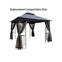 Streamdale 10x10 Ft Patio Double Roof Gazebo Replacement Canopy Top Fabric
