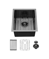 Streamdale 10" Deep Gunmetal Black Stainless Steel Kitchen Sink