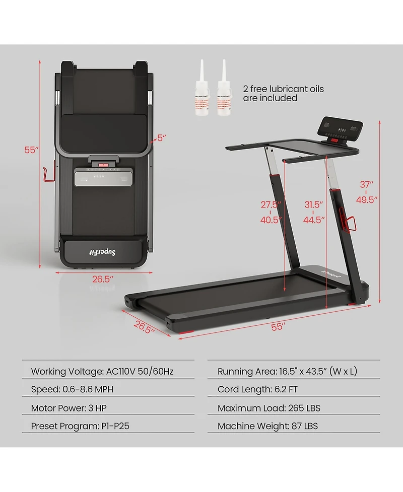 3HP Running Machine Folding Treadmill