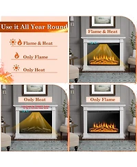 34''Electric Fireplace Insert Heater Log Flame Effect w/ Remote Control