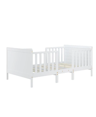 Slickblue 2-in-1 Convertible Kids Wooden Bedroom Furniture with Guardrails