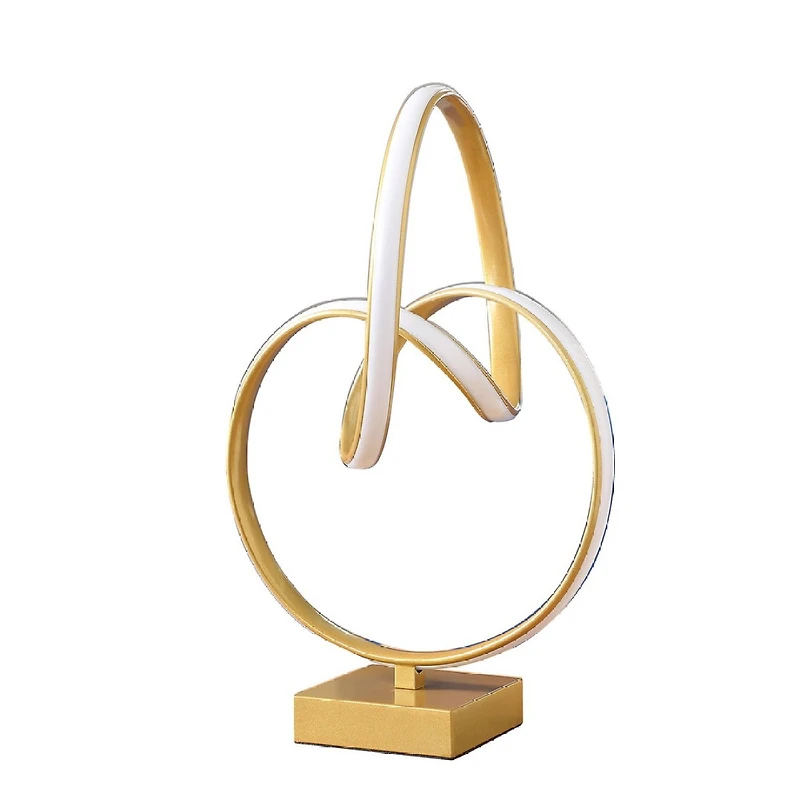 Streamdale 19" In Abstract Infinity Matte Gold Modern Table Lamp