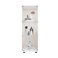 Streamdale Furniture White Glass Display Cabinet with 3 Shelves