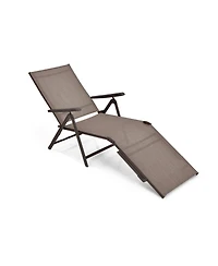 Slickblue Patio Foldable Chaise Lounge Chair with Backrest and Footrest