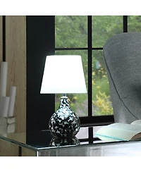 Streamdale 11.5" In Modern Black Seashell Swirl Pattern Mini Polyresin Table Lamp