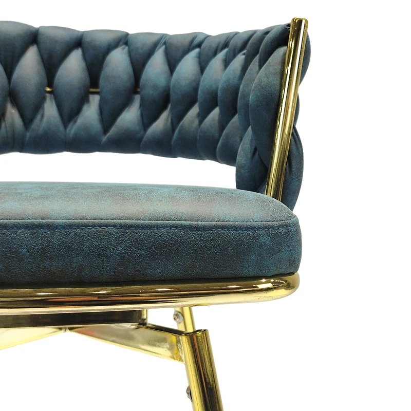 Simplie Fun Blue Upholstered Bar Stools Set Of 2 With Swivel