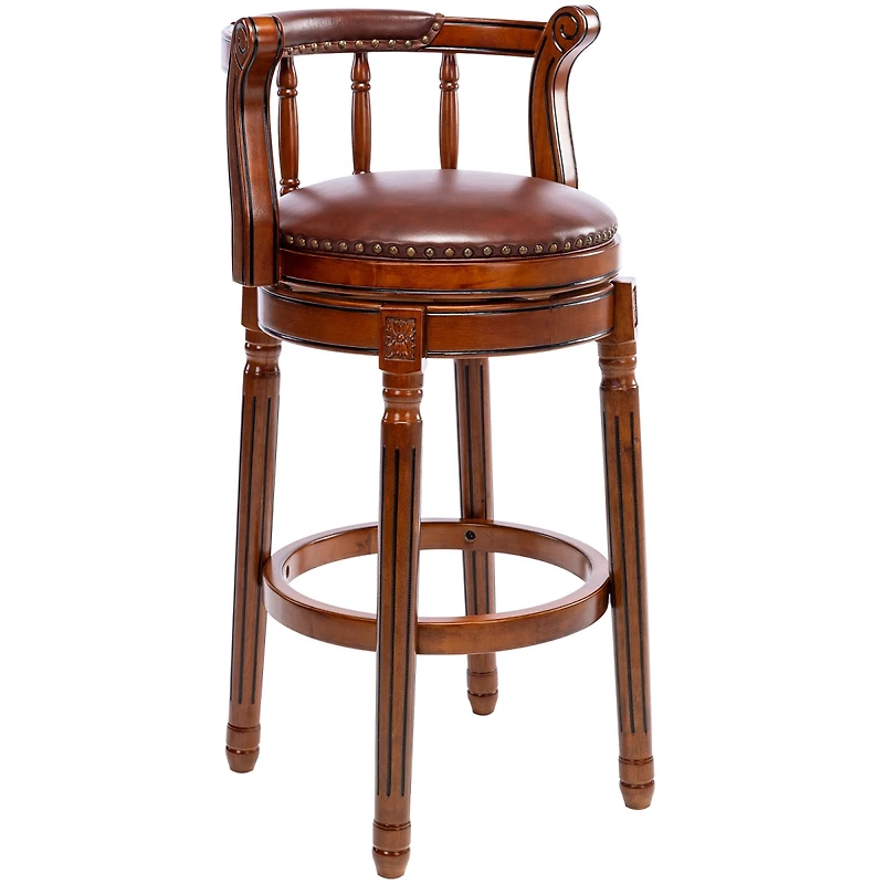 Streamdale Furniture 29.5" Brown Wooden Swivel Barstool