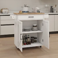 Simplie Fun Rolling Kitchen Trolley Cart with Shelves & Towel Rack