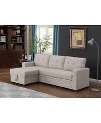 Streamdale Upholstered Pull Out Sectional Sofa With Chaise