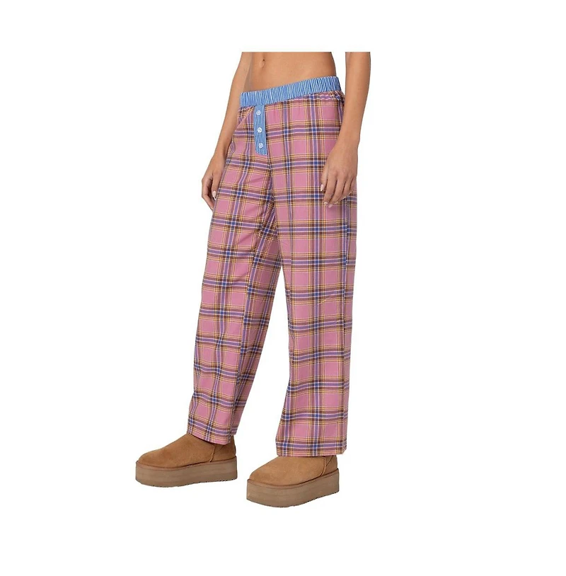 Edikted Women's Plaid & Stripe Pants