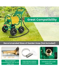 Inolait Garden Water Hose Reel Cart with 4 Wheels and Non-slip Grip