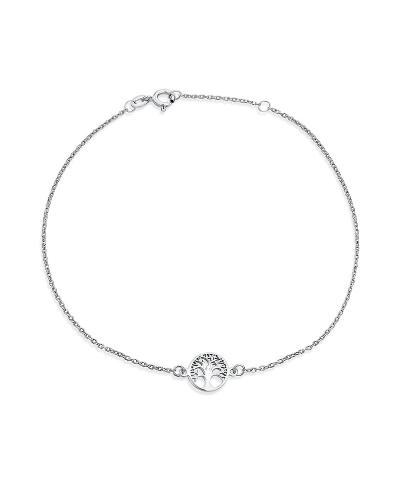 Bling Jewelry Round Celtic Family Tree Of Life Anklet Ankle Bracelet Sterling Silver Adjustable 9 To 10 Inch With Extender Adjustable