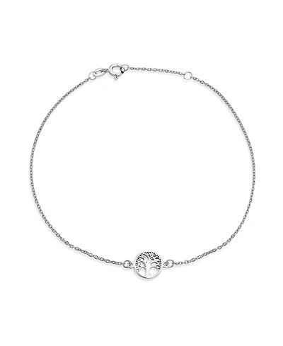 Bling Jewelry Round Celtic Family Tree Of Life Anklet Ankle Bracelet Sterling Silver Adjustable 9 To 10 Inch With Extender Adjustable