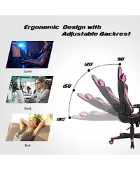 Massage Gaming Chair Reclining Racing w/Lumbar Support