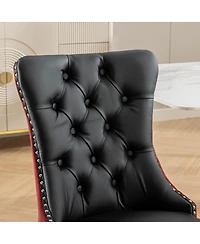 Streamdale Furniture Nikki Collection Contemporary Dining Chairs, 2-Piece Set, Black/Winered