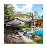 9ft UV50+ Fade Resistant New Olefin Outdoor Patio Umbrella 8 Rib Crank Tilt Beach Market Table Water Repellent