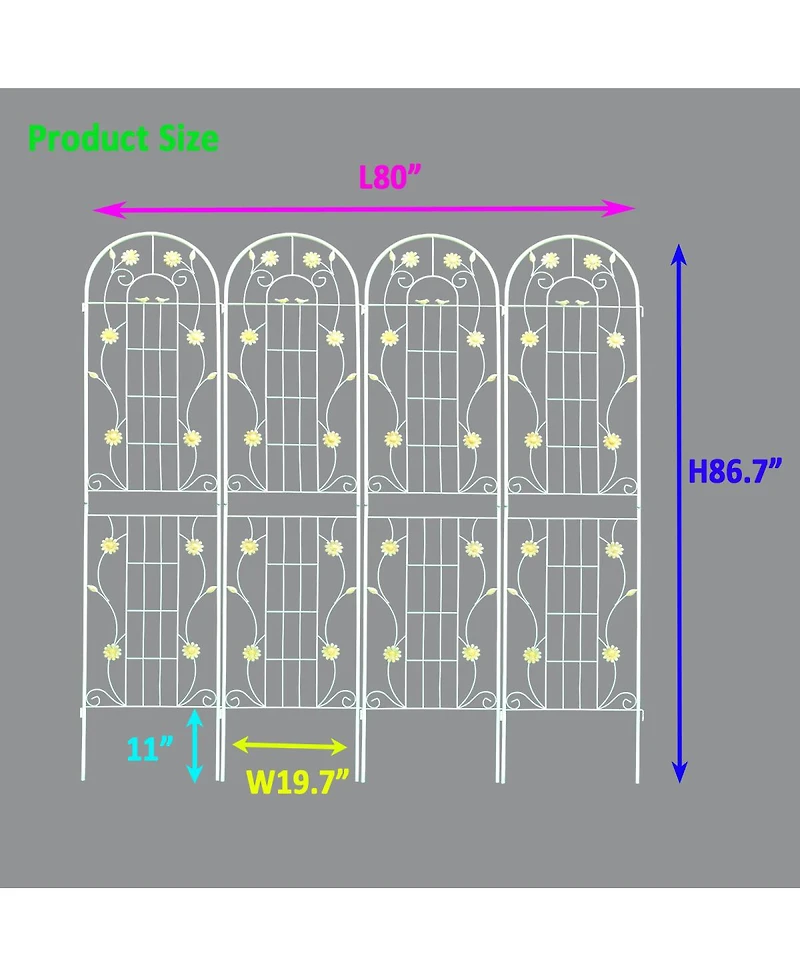 Streamdale Furniture Rustproof Metal Garden Trellis for Climbing Plants