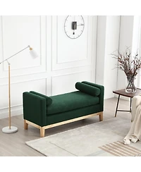 Streamdale 53.5"W Elegant Upholstered Bench, Ottoman
