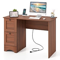 Vintage Computer Desk Home Office Study Table Spacious Workstation w/ 3 Drawers