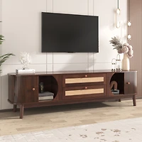 Streamdale 75" Rattan Tv Stand, Modern Farmhouse Console