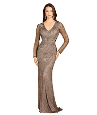 Lara Women's Long Sleeve Beaded Dress