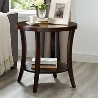 Streamdale Perth Contemporary Oval Shelf End Table, Espresso