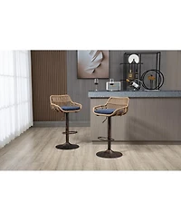 Streamdale Furniture Swivel Bar Stools Set Of 2 Adjustable Counter Height Chairs With Footrest For Kitchen, Dining