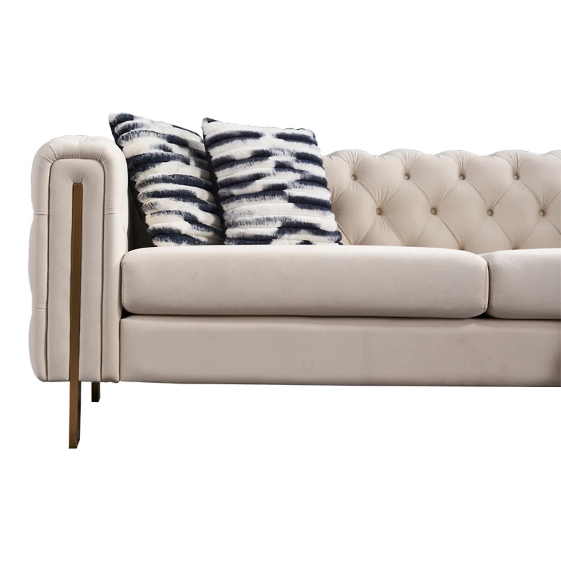 Simplie Fun Modern Velvet Sofa Cream