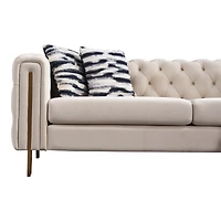 Simplie Fun Modern Velvet Sofa Cream
