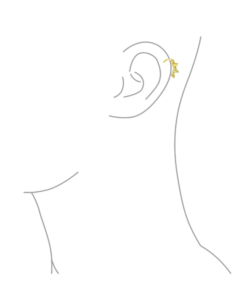 Bling Jewelry Punk Rocker Goth Biker Jewelry 5 Spike Points Arrow Huggie Mini Hoop Earrings .925 Sterling Silver