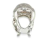 Suzy Levian Sterling Silver Cubic Zirconia Pave Standup Ring
