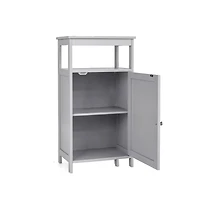 Slickblue Bathroom Wooden Floor Cabinet with Multifunction Storage Rack-Grey