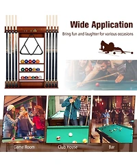 Sugift Wall-mounted Billiards Pool Cue Rack Only