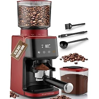 Conical Espresso Burr Touchscreen Coffee Grinder Includes Metal Scooper & 2 Cleaning Brushes