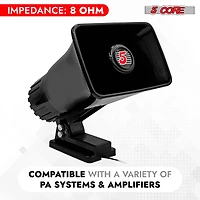 5 Core Indoor Outdoor Pa Horn Speaker 6 x 4 Inch Loud Portable Pa System 8 Ohm 50W Loud Siren Audio - Hw 405 Blk
