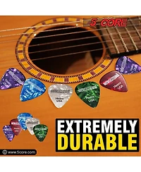 5 Core Celluloid Guitar Picks 12 Pack Heavy Gauge Plectrums for Acoustic Electric Bass Guitars G Pick H R 12PK