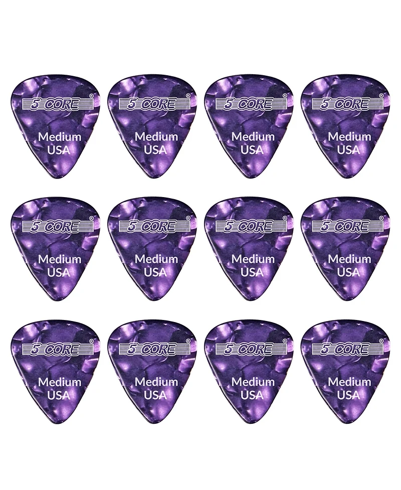 5 Core Guitar Picks 12 Piece 0.71mm Celluloid Medium Gauge Pick for Acoustic Electric Bass Guitar Natural Feel Warm Tone Puas Para Guitarra