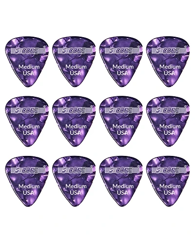 5 Core Guitar Picks 12 Piece 0.71mm Celluloid Medium Gauge Pick for Acoustic Electric Bass Guitar Natural Feel Warm Tone Puas Para Guitarra