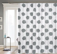 Kate Aurora Contemporary Art Oversized Polka Dots Fabric Shower Curtain
