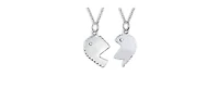 Bling Jewelry Best Friends Bff Split Heart Puzzle Mother Daughter Pendant Necklace Silver