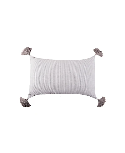 Bree Striped Sky Blue Cotton Decor Accent Pillow, 14" x 22"
