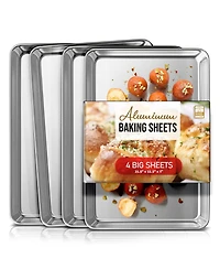Non-stick Aluminum Baking Sheet - Large 21” x 15” - 4 Pack